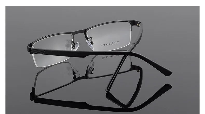 Очки для чтения из титанового сплава, мужские полуоправы, квадратные глаз, стекло, очки при близорукости оправы и очки NX
