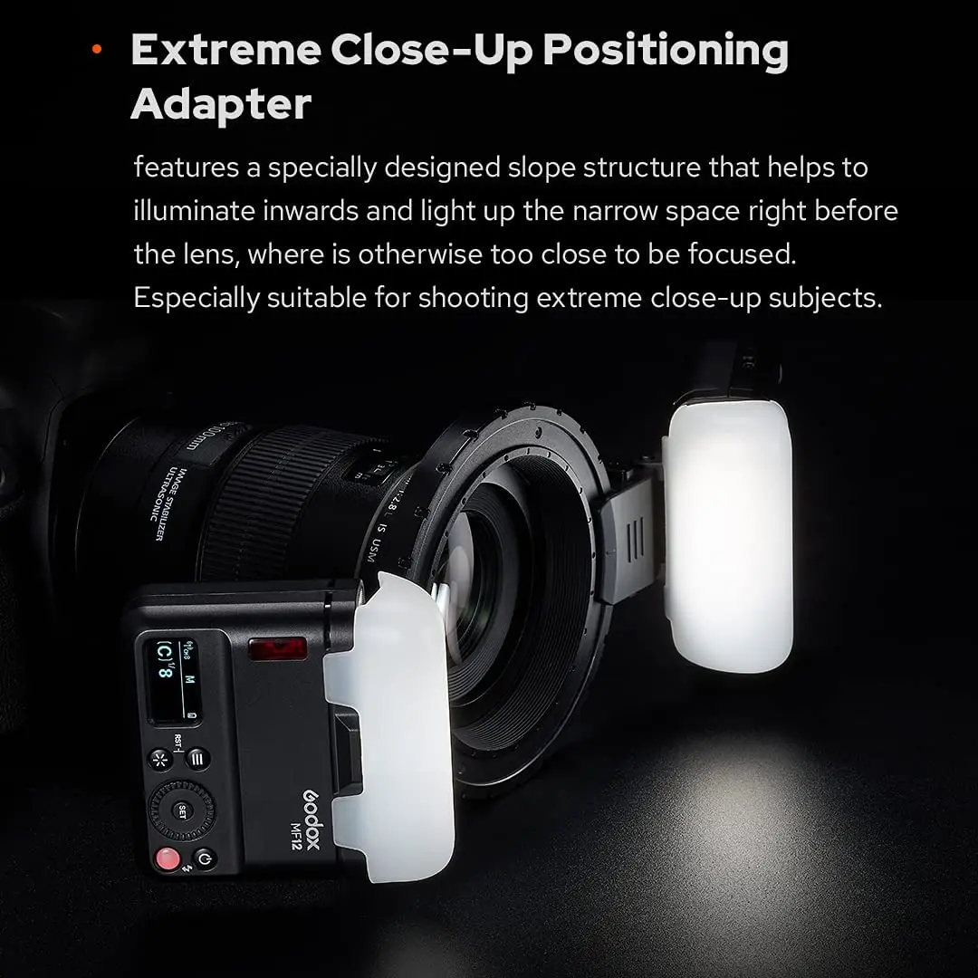 Godox MF12-K2 Macro Flash 2 Light Kit Mini Speedlite built-in Godox X System TTL Flash + Color Filter Diffuser for Macro Shots,on camera flash,camera flash