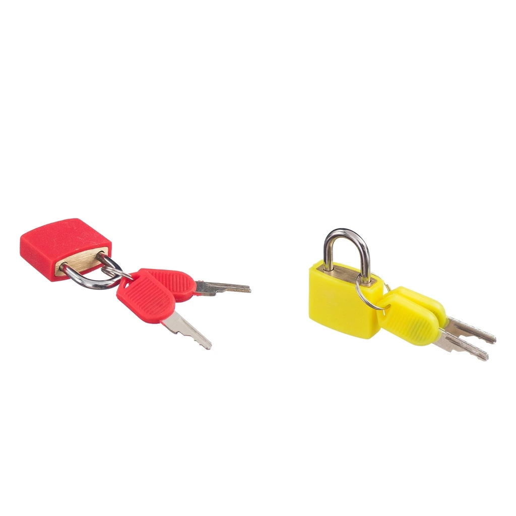 2 маленьких навесных замка с ключами чемодан дорожная сумка мини замок набор аксессуаров твердая латунь красный и желтый
