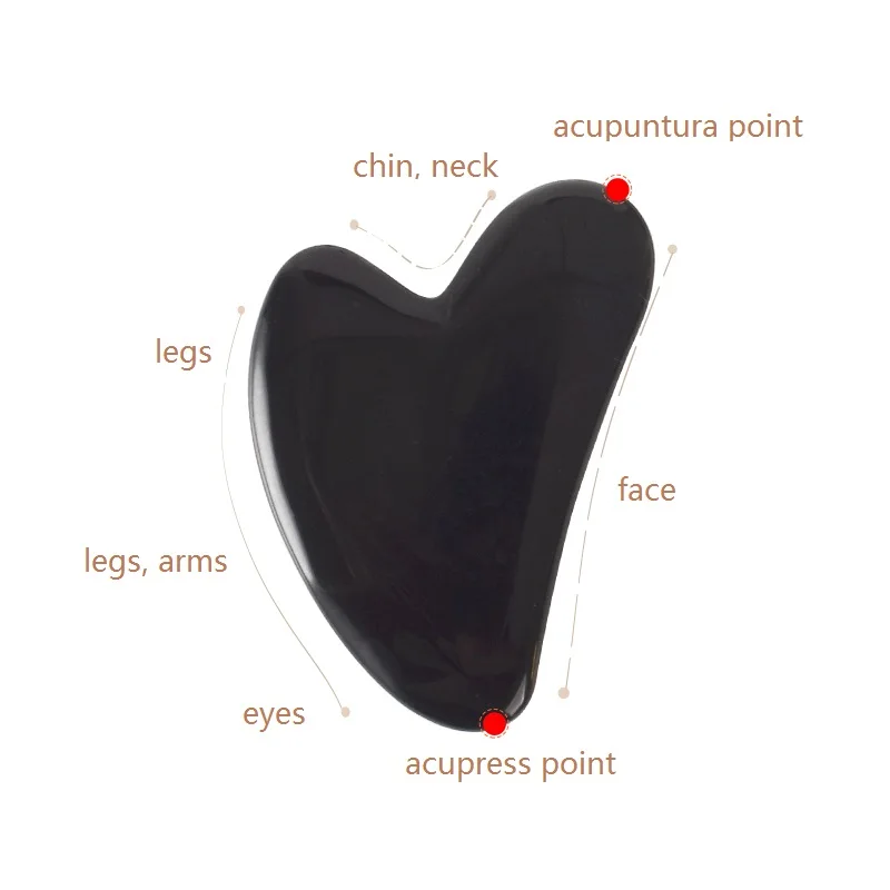 Натуральный нефрит черный обсидиан GUA SHA доска для лифтинга лица массажный инструмент против морщин для лица спа терапия Исцеление нефрит для похудения красота