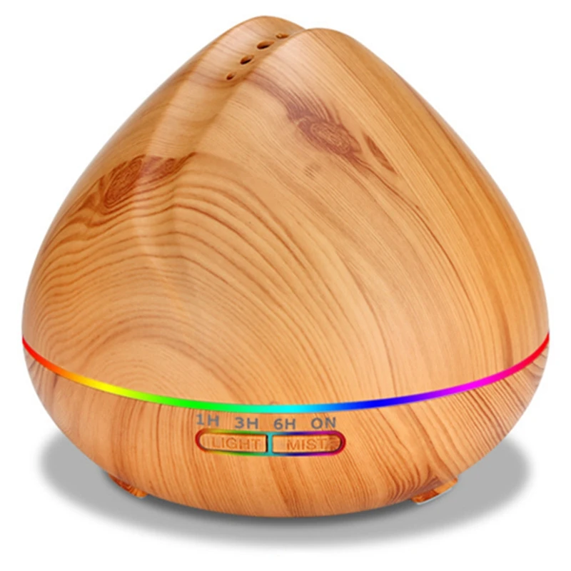 

550M Aromatherapy Essential Oil Aroma Diffuser With Wood Grain Aroma Diffuser Led Lamp Home Air Humidifier With Us Plug