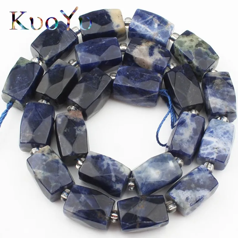 11x16mm Natural Old Blue Sodalite Beads High Quality Irregular Rectangle Loose Spacer For Jewelry Making Diy Bracelets | Украшения и