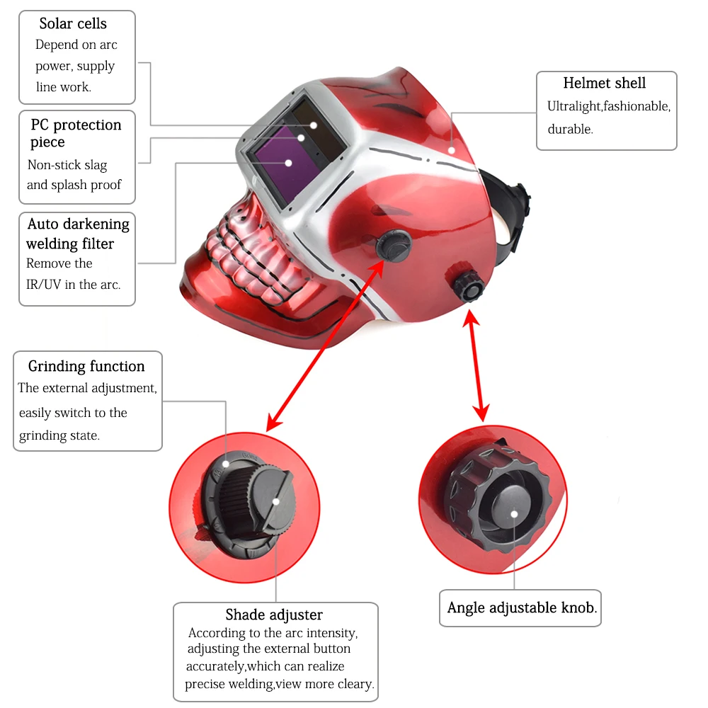 ACALOX Tiger Solar Auto Darkening MIG MMA Welding Mask Welding Helmet Weld/Grind /UV/IR Preservatio