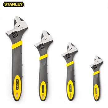 

Stanley 1-piece professional wide open bi-material rubber handle adjustable head wrenches spanner inch mm multi tool black Cr-V