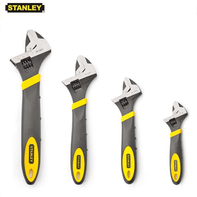Stanley 전문 와이드 오픈 이중 재료 고무 핸들, 조정 가능한 헤드 렌치, 스패너 인치 mm 멀티 툴, 블랙 Cr-V, 1 피스 Stanley 전문 와이드 오픈 이중 재료 고무 핸들, 조정 가능한 헤드 렌치, 스패너 인치 mm 멀티 툴, 블랙 Cr-V, 1 피스
