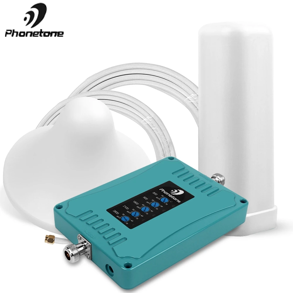

Multi Band Signal Repeater 2G 3G 4G GSM DCS LTE Cell phone Amplifier ALC AGC 800/900/1800/2100/2600MHz Mobile Signal Booster Kit