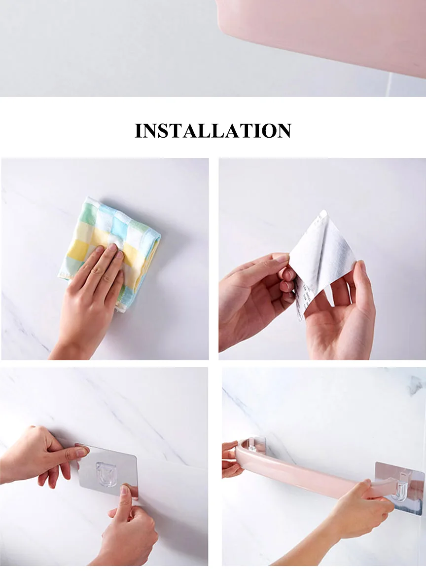 Suction Cup Towel Bar Bath Rack Towel Long Towel Rack Hanging Holder Bathroom Suction Cup Holder Adhessive ADE1056 7