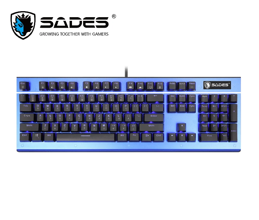 SADES клавиатура K13 Механическая игровая 104 клавиши USB разъем Kailh синий