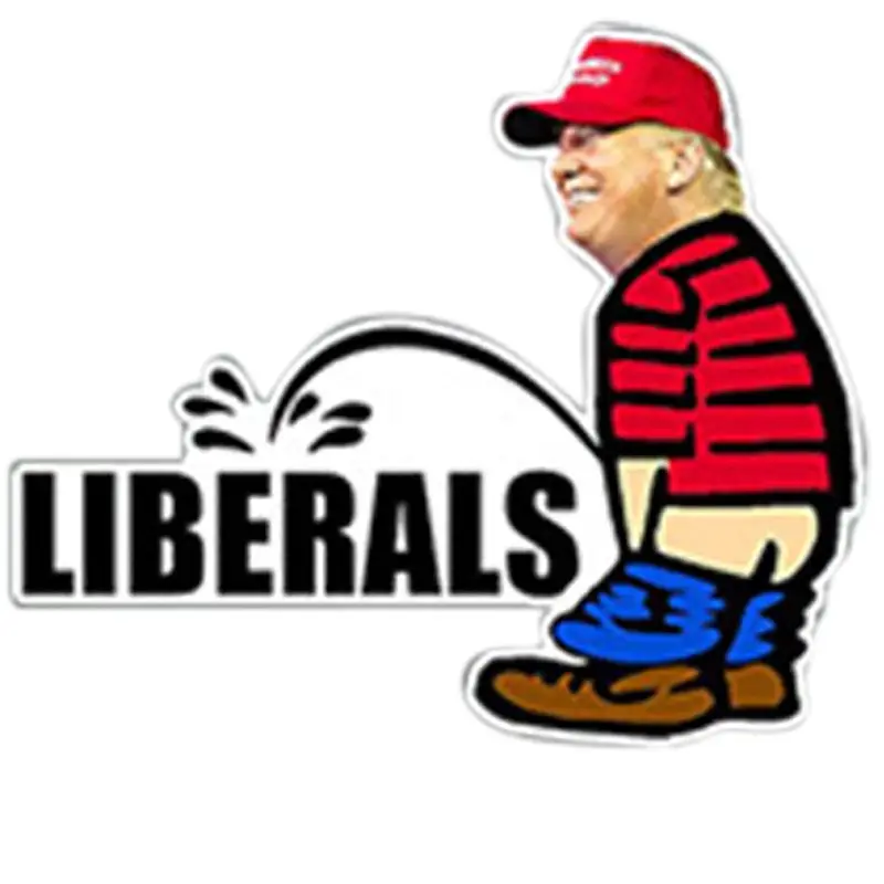 

2019 Peeing On Liberals Donald Trump Bumper Stickers Laptop Decal Car Vinyl Phone Trucks Window