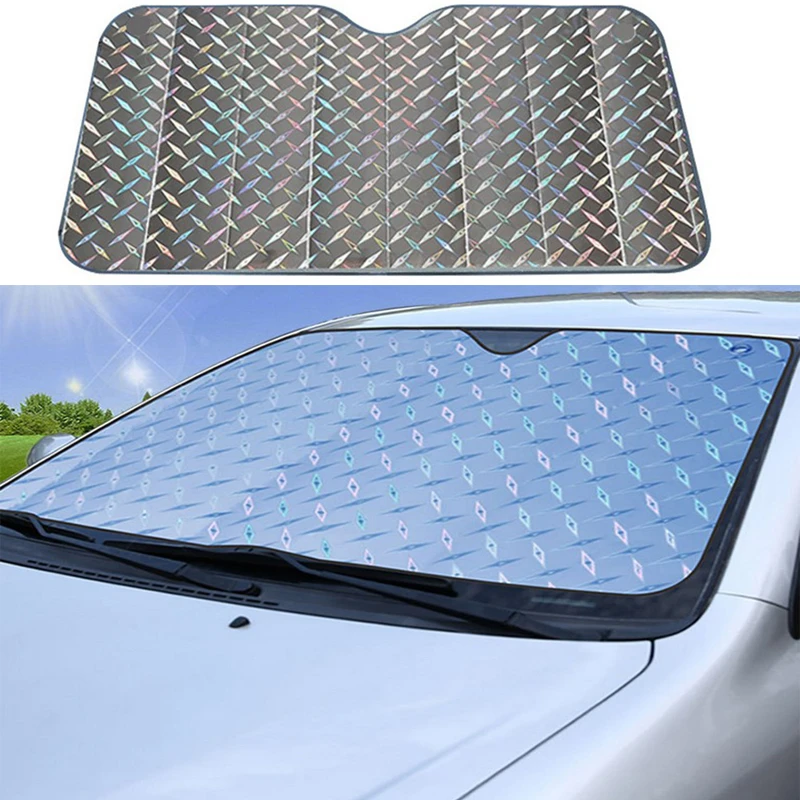 130*60cm Car Sunshade Foldable Reflective Sun Visor Front Windshield Glass Cover Block UV Auto