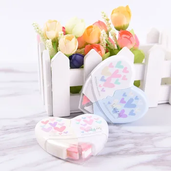 

2 Pcs Love Heart Correction Tape Material Stationery Office School Supplie
