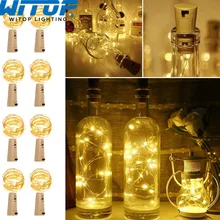 Led-String Garland Wine-Bottle-Light Halloween-Bar-Decor Christmas Cork Party Wedding