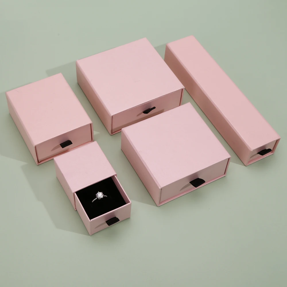 12 Jewelry Organizer Box for Earrings Necklace Bracelet Display Gift Box Holder Packaging Pink Cardboard Boxes Square/Rectangle