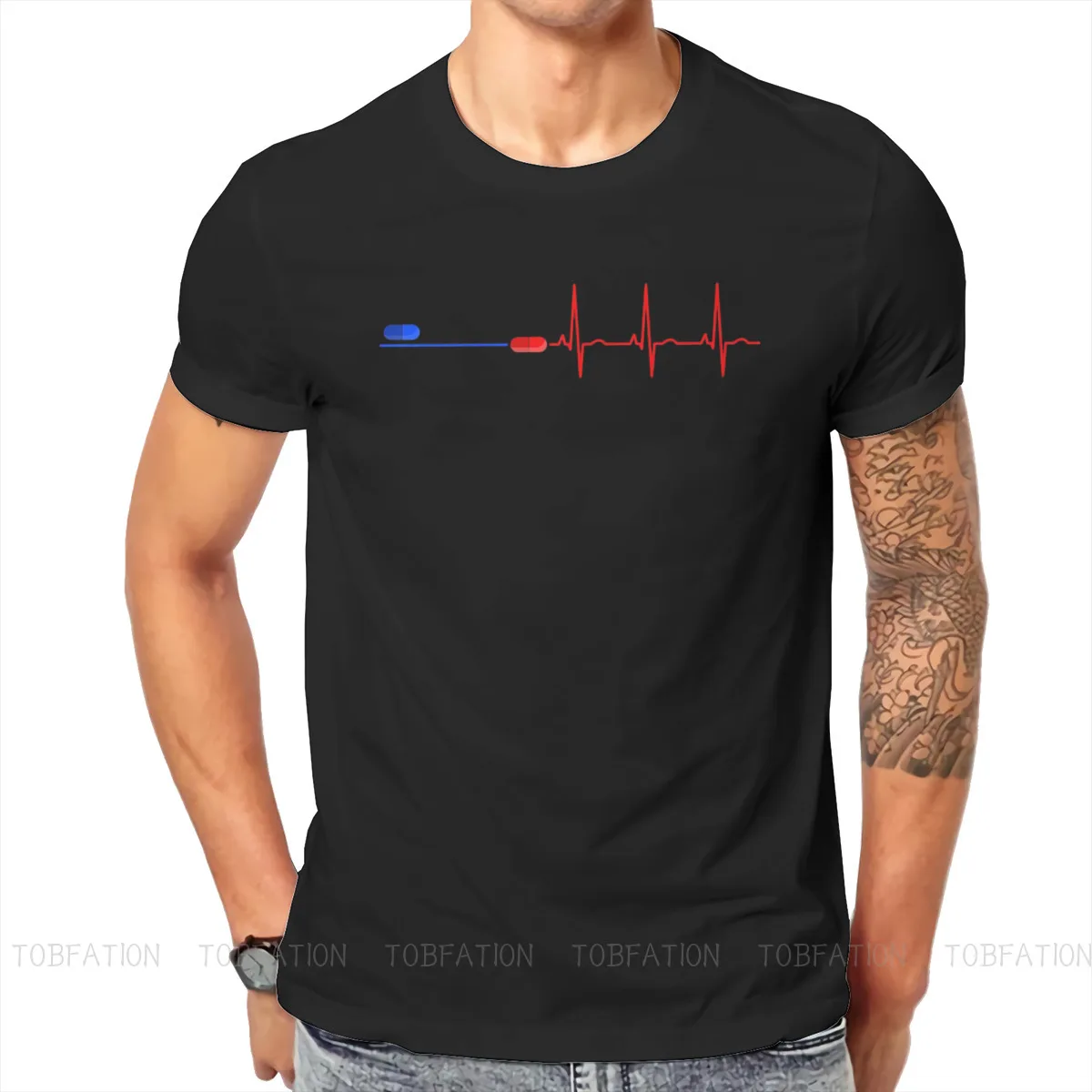 The Matrix Neo Film Di Fantascienza Ecg Blue Pill Red Pill Tshirt Harajuku Graphic Magliette Da Uomo Top Maglietta Di Cotone Di Grandi Dimensioni