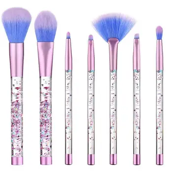 

Fashion 7pcs Makeup Brushes Set Crystal Handle For Foundation Blending Power Makeup Brushes Set Cosmetic Beauty Tool