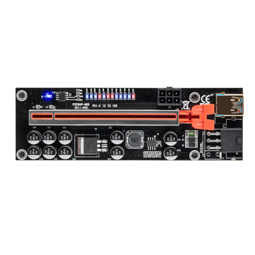 Rgeek V011プロpcieライザー011プラスcaboライザーカードpci express X16 10コンデンサusb  3.0ケーブルgpuグラフィックスカード - AliExpress