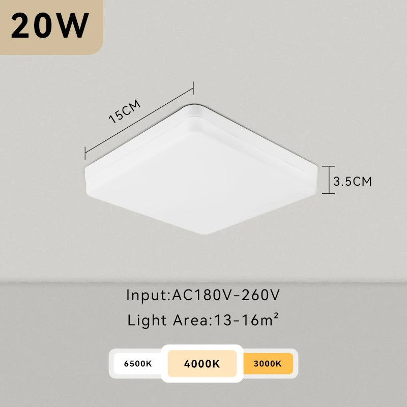 LED Panel Lights 15W 20W 30W 50W 220V Round & Square Panel Lamps Ceiling Light Surface Mount for Living Room Bedroom Kitchen 2x4 led surface mount light LED Panel Lights