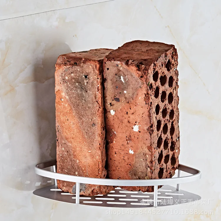 Alumimum Tripod Single Layer Corner Shelf Bathroom Triangular Storage Rack Manufacturers Wholesale