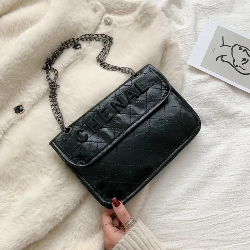

France Non-mainstream Bag WOMEN'S Bag 2020 New Style Autumn And Winter Fashion Rhombus Chain Bag INS Versatile Crossbody Bag