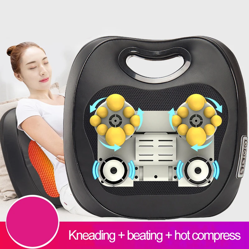 

Portable Intelligent Timing Massage Pillow Massager Neck Shoulder Back Waist Leg Body Kneading Hot Compress Easy To Use Massager