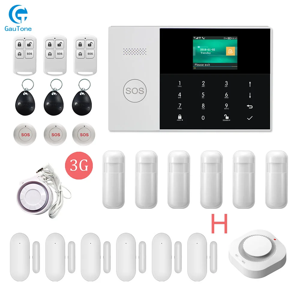 GT-008-3G-PG105-H DHL Free Shipping WIFI+3G GPRS Wireless Home/Office Building/Factory Fireproof&Burglar Security Alarm System APP Remote Control - Цвет: GT-008-3G-PG105-H
