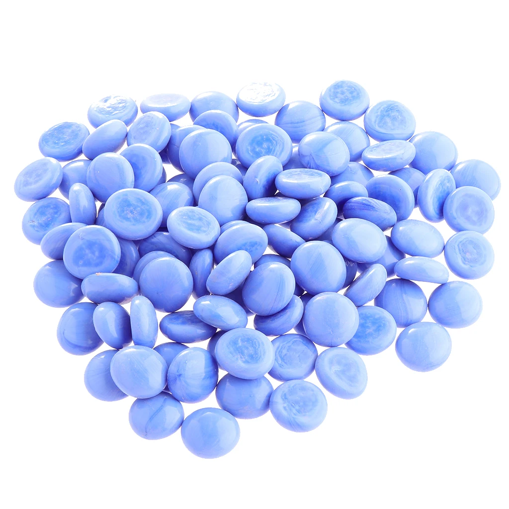100Pcs Beautiful Table Scatters Marbles Balls Flat Bottom Fish Tank Pebbles Glass Crystal Stones Home DIY Crafts Supplies