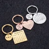 Personalized Calendar Keychain Custom Stainless Steel Keyring Anniversary Wedding Valentine Gift for Women Men Boyfriend Husband ► Photo 2/6