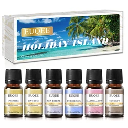 Aromatic Delight Fragrance Oil Gift Set - Warm & Sweet Scents Collection (6 PCS) - 10ml (Holiday Island)