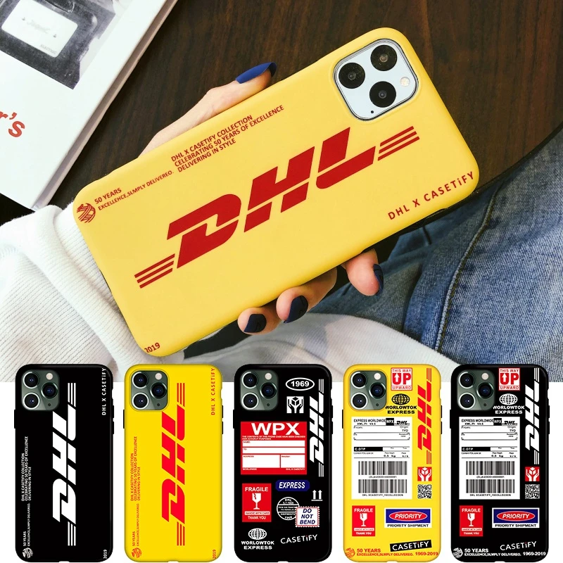 DHL Express ярлык мягкий чехол для iphone 11 6 6S 7 8 Plus 6plus 7plus 8plus XS Max XR X 11Pro телефона IMD полная