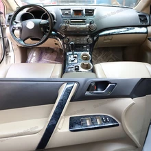 Lsrtw2017-embellecedor de panel de control de ventanas para coche toyota highlander, negro, melocotón, abs, 2008, 2009, 2010, 2011, 2012, 2013
