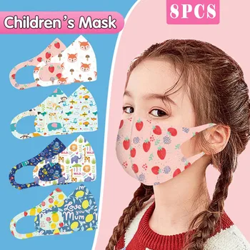 

8PCS Kids Printed Ice Silk Mask To Protect Against Dusts And Haze Mask For Protection For Adults Scarf Flag Bandana#3