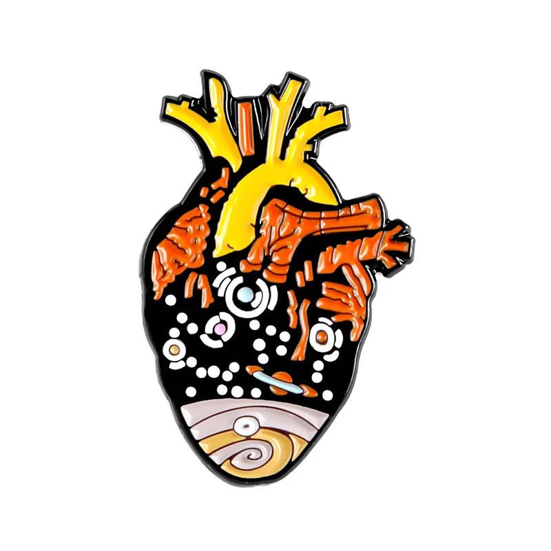 В форме сердца кнопка значки женская одежда металлическая брошь эмаль броши сплав значок 1 шт - Цвет: M969