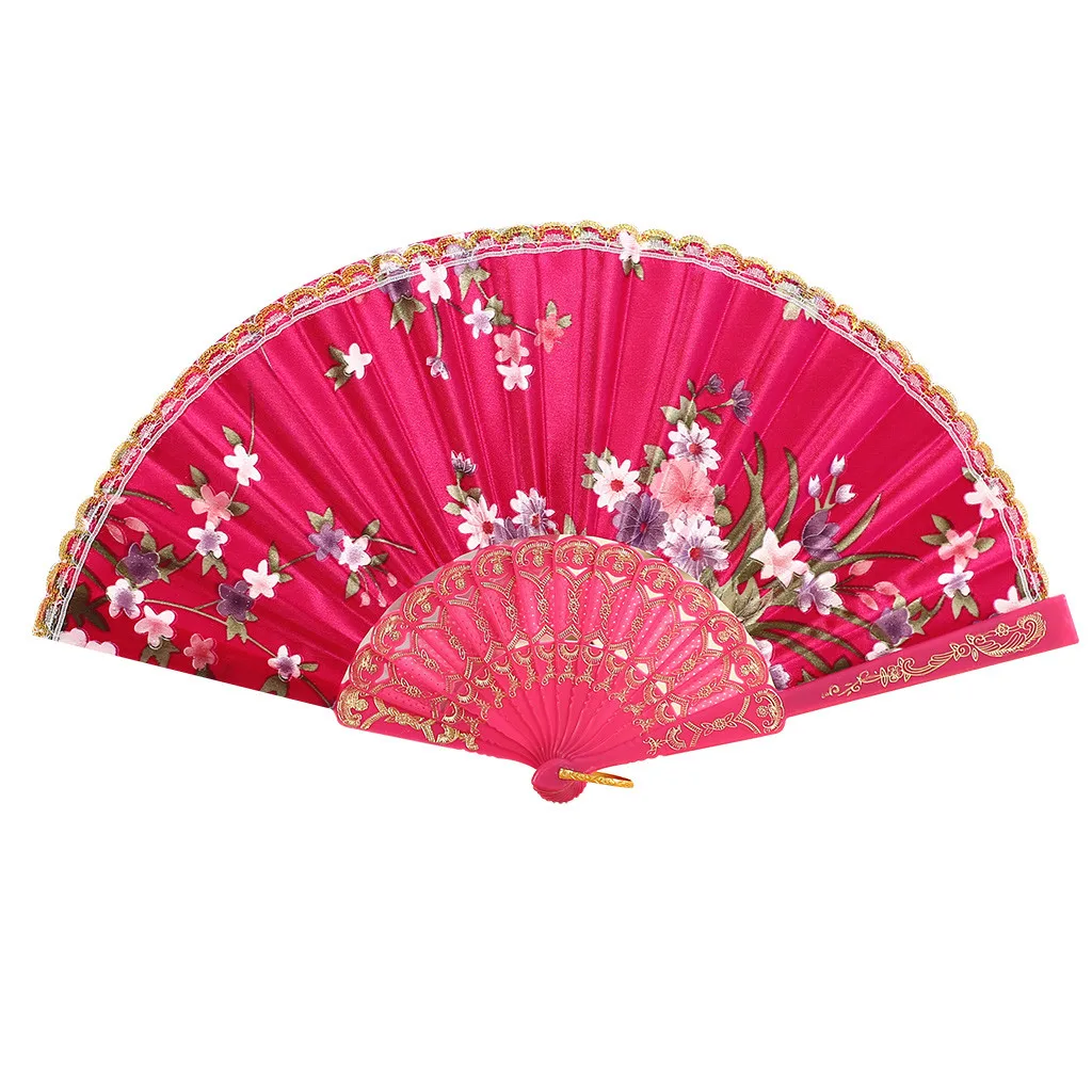 Украшение для дома, китайский стиль, ручная работа, лучший китайский стиль, для танцевальной вечеринки, кружевное, шелковое, складное, для рук, с цветочным узором, для веера, вечерние, для свадьбы