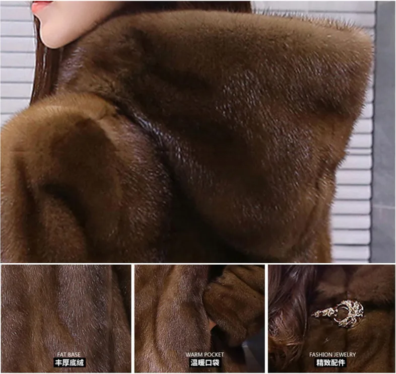 Норковые женские пальто из искусственного меха, длинное замшевое пальто, цельная кожа, куртка с капюшоном, модная повседневная Высококачественная плюшевая женская шуба из искусственного меха
