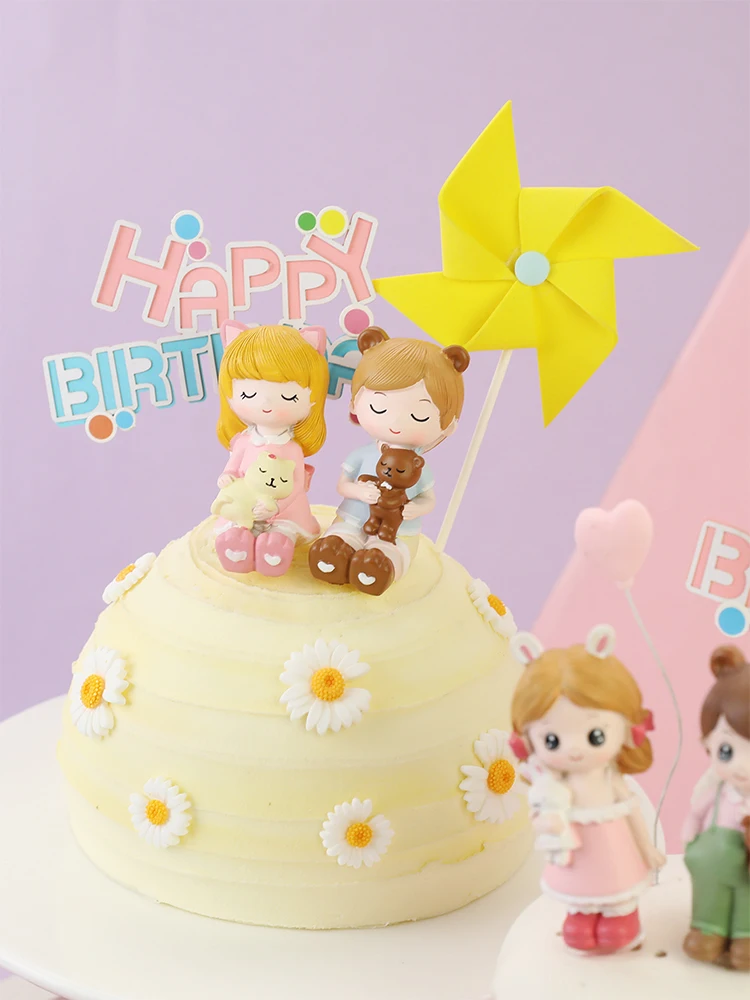 Resine Lapin Ours Garcon Fille Princesse Bebe Decoration Sucette Joyeux Anniversaire Gateau Topper Enfant Fete De Mariage Fournitures Amour Cadeaux Aliexpress