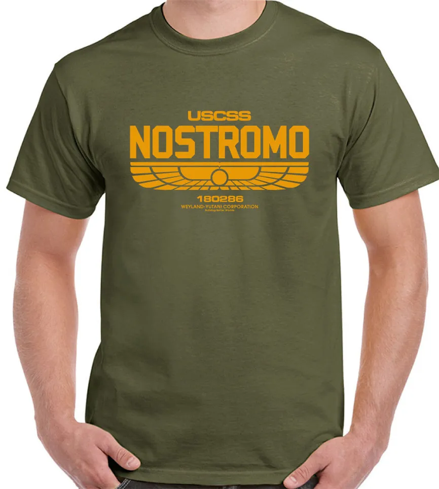 

Nostromo - Retro Alien Movie - Mens Sci-Fi T-Shirt Aliens Film Outfit Tee Shirt