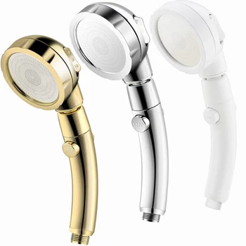 

360 Degree Rotatable 3 Modes Shower Head With Water Control Button High-pressure Water-saving Rain Shower Watering Head
