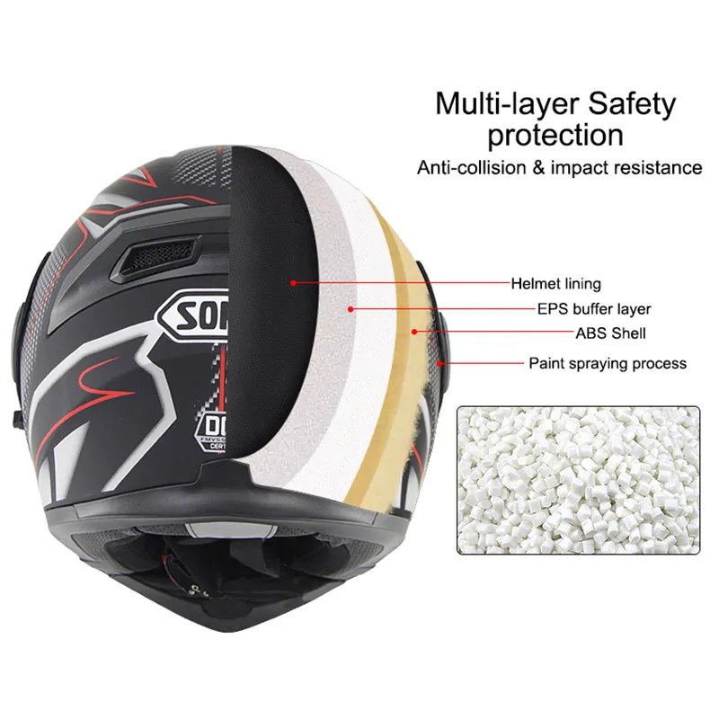 Soman Fullface шлем Bluetooth гарнитура Casco Abs Capacetes Para Moto двойной козырек Capacete мотоциклетные