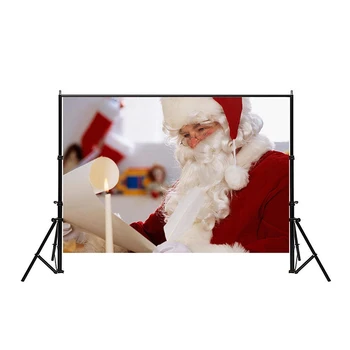

Christmas Tree Theme Photography Backdrops Cloth for Shooting Photo Santa Claus Pattern Canvas Painting Home Decoration Gifts