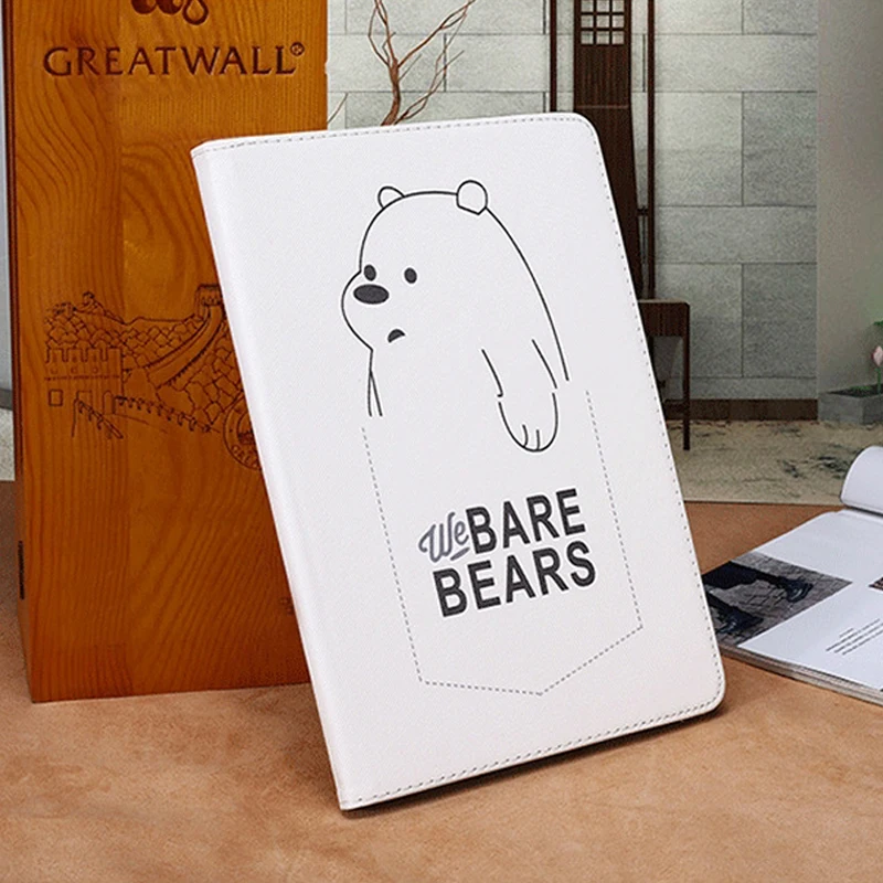 Белый Для Apple iPad pro/air 10,5 Smart Wake кожаный мягкий ТПУ чехол с милым карманным медведем Детский защитный чехол для планшета+ подарки - Цвет: Белый