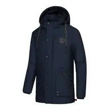 Длинная утепленная одежда с хлопковой подкладкой для мужчин, Свободное пальто с капюшоном, качественный однотонный цвет, сохраняющий тепло, хлопок