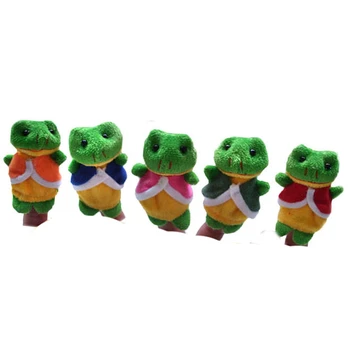 

5 Pcs cartoon tortoise Finger Puppets short Plush dolls on fingers Child Early Education Toys Gift doll gloves vingerpop A40