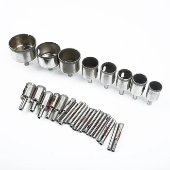 

28 Pieces 6 50mm Diamonds Coated Holes Saw Set Tiles Ceramic Glasses Marble Drilling Bits Tools Drill Bits