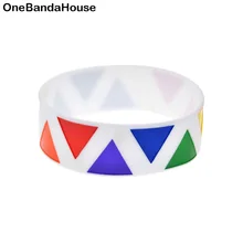 OBH 25 шт. гравированный Радужный треугольник Gay Pride украшения силиконовый резиновый браслет