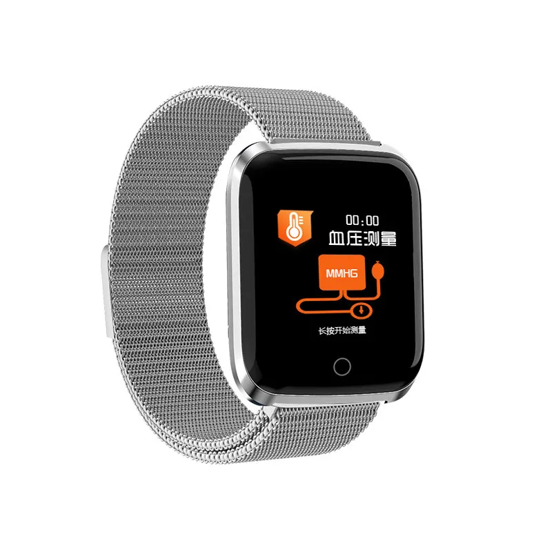 silver steel YS18 фитнес-трекер Смарт-часы водонепроницаемые спортивные для IOS умные часы для телефона на Android монитор сердечного ритма функции кровяного давления - Цвет: silver steel