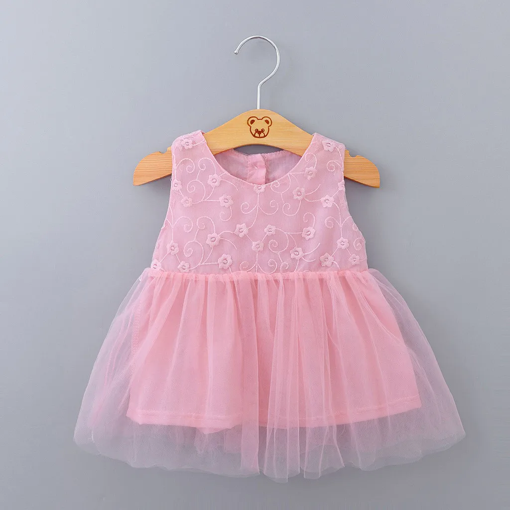 Лето г.; платье для маленьких девочек; платье для новорожденных девочек; красивое Сетчатое украшение в цветочек; платье принцессы без рукавов; Vestidos