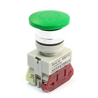 

660V Ui 10A Ith DPST Momentary Green Mushroom Head Operator Pushbutton Switch