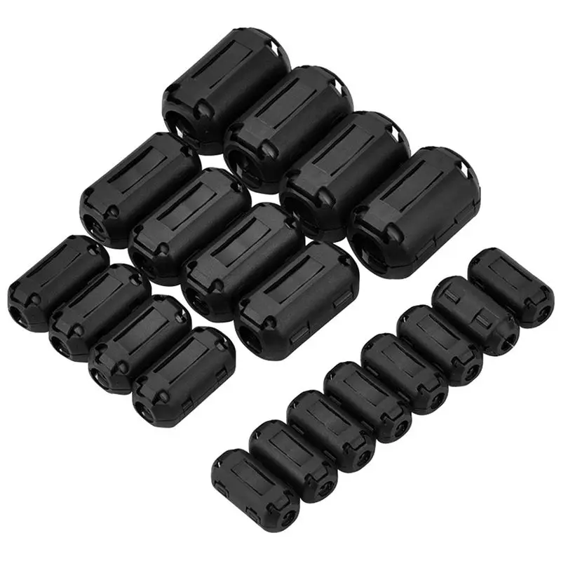 12pcs 15mm Noir Collier Cordon DiaEMI RFI Ferrite Filtre Bruit