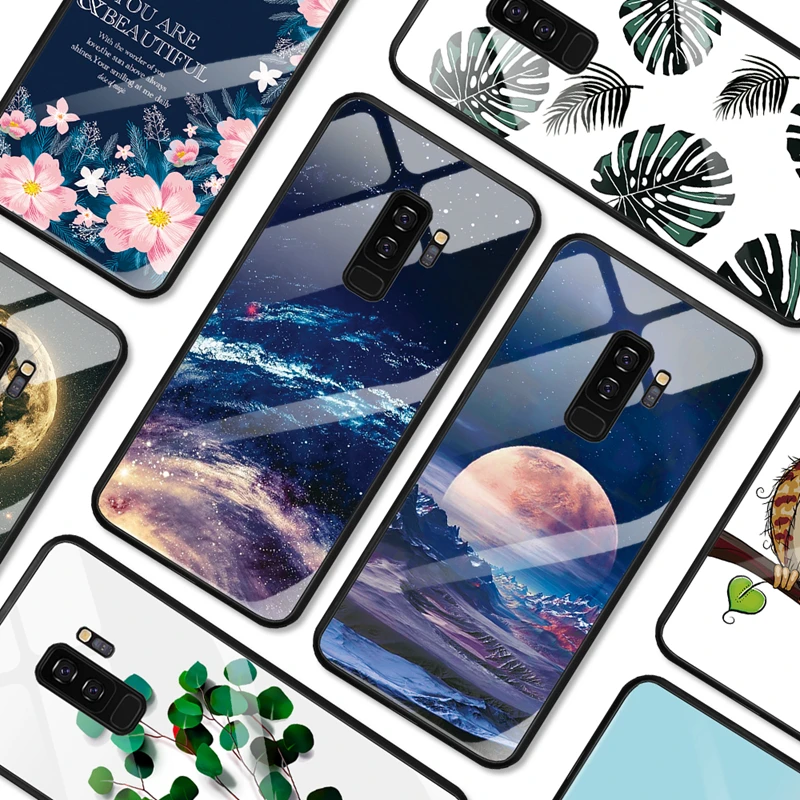 Закаленное Стекло чехол для телефона для samsung S8 S9 S10 плюс S10e A20 A10 A30 A50 A70 M20 A7 3D чехол с рисунком в армейском стиле, с принтом в виде цветов и мягкий чехол
