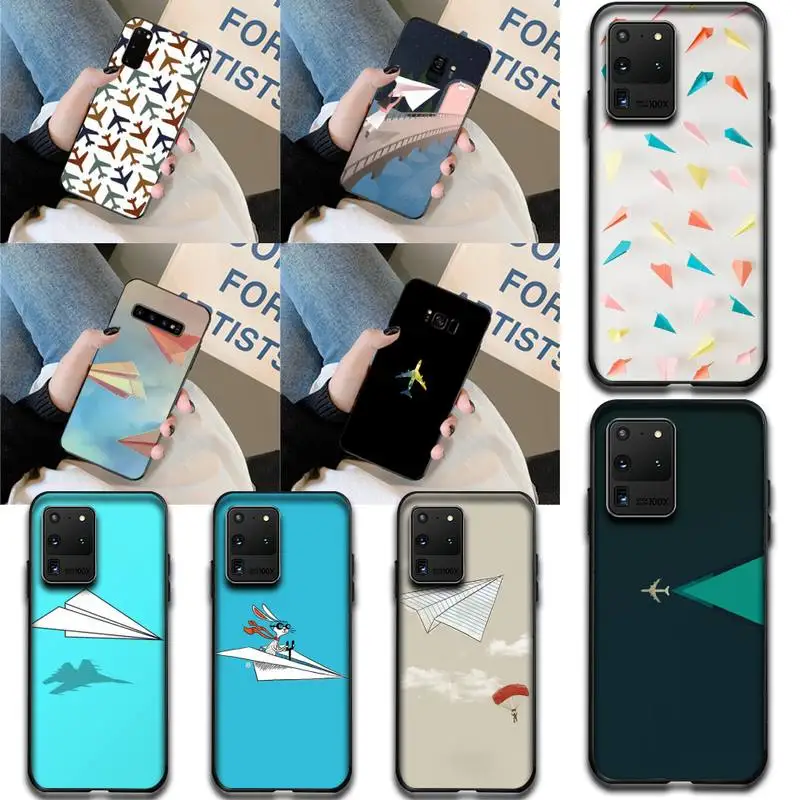 Мягкий чехол PENGHUAWAN из ТПУ с бумажным самолетом для Samsung S20 plus Ultra S6 S7 edge S8 S9 S10 5G |